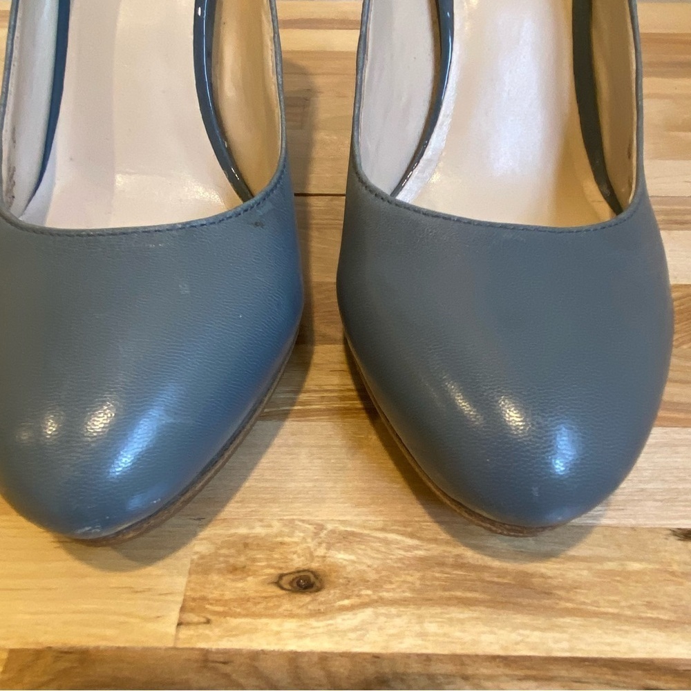 Franco Sarto Darren style leather heels blue/grey tan brown almond toe size 7.5 - Picture 7 of 16